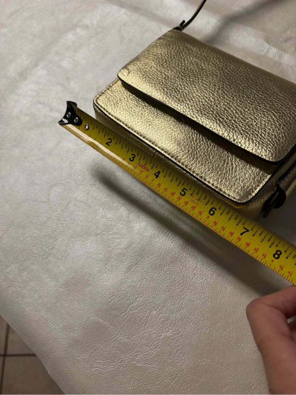 J. Crew Metallic Gold Pebbled Leather Crossbody Bag